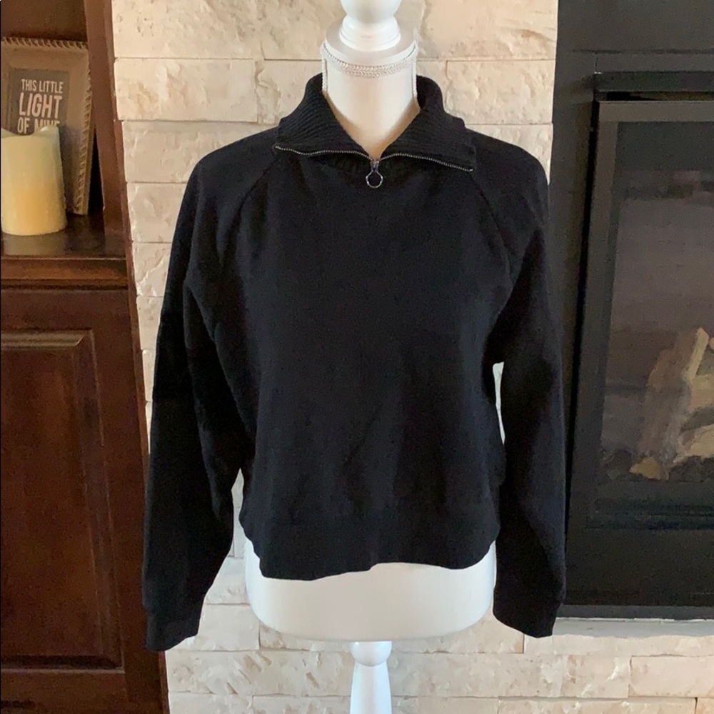 Calvin Klein 1/4 zip w/ velvet “Calvin” on the arm - Picture 1 of 5